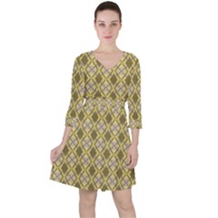 Argyle Large Yellow Pattern Ruffle Dress by BrightVibesDesign