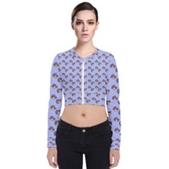 Kawaii Dougnut Blue Pattern Long Sleeve Zip Up Bomber Jacket by snowwhitegirl