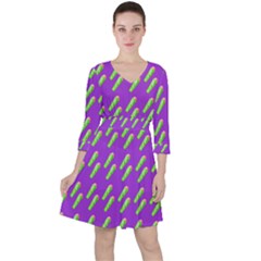 Ice Freeze Purple Pattern Ruffle Dress by snowwhitegirl