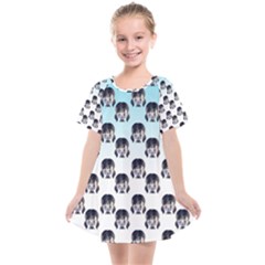 Forest Girl Gradient Blue Kids  Smock Dress by snowwhitegirl