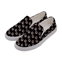 Kawaii Dougnut Black Pattern Women s Canvas Slip Ons by snowwhitegirl