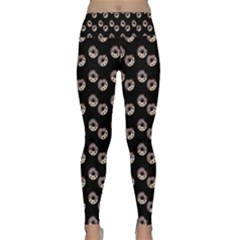 Kawaii Dougnut Black Pattern Lightweight Velour Classic Yoga Leggings by snowwhitegirl