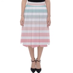 Horizontal Pinstripes In Soft Colors Classic Midi Skirt by shawlin