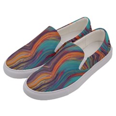 Colorful Sketch Men s Canvas Slip Ons by bloomingvinedesign