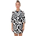 Dot Dots Round Black And White Half Sleeve Chiffon Kimono View1