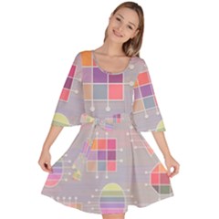 Pastels Shapes Geometric Velour Kimono Dress by Nexatart