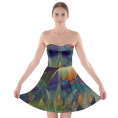 Mountains Abstract Mountain Range Strapless Bra Top Dress by Nexatart