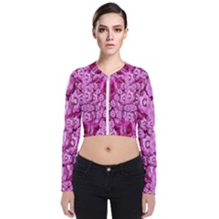 Happy Florals  Giving  Peace Ornate Long Sleeve Zip Up Bomber Jacket by pepitasart