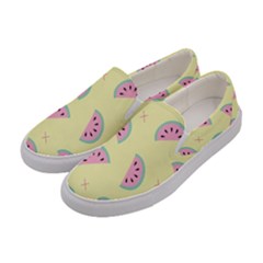 Watermelon Wallpapers  Creative Illustration And Pattern Women s Canvas Slip Ons by BangZart