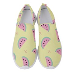 Watermelon Wallpapers  Creative Illustration And Pattern Women s Slip On Sneakers by BangZart