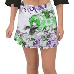 Horse Animal World Green Fishtail Mini Chiffon Skirt by BangZart