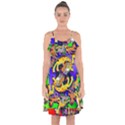 Rainbow Dragon Squad Print Ruffle Detail Chiffon Dress View1