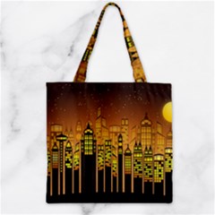 Buildings Skyscrapers City Zipper Grocery Tote Bag by Pakrebo