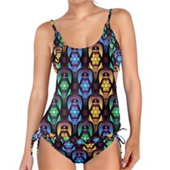 Pattern Background Bright Blue Tankini Set by Pakrebo