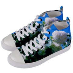 Blue Snowball Branch Women s Mid-top Canvas Sneakers by okhismakingart