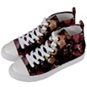 Pink Snowballs II Women s Mid-Top Canvas Sneakers View2