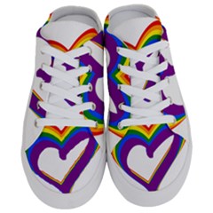 Rainbow Heart Colorful Lgbt Rainbow Flag Colors Gay Pride Support Half Slippers by yoursparklingshop