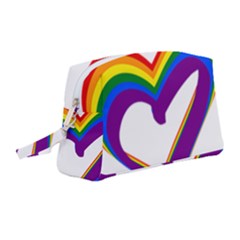 Rainbow Heart Colorful Lgbt Rainbow Flag Colors Gay Pride Support Wristlet Pouch Bag (medium) by yoursparklingshop