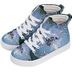 Surfboard With Dolphin Kids  Hi-top Skate Sneakers by FantasyWorld7