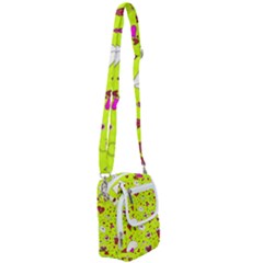 Valentin s Day Love Hearts Pattern Red Pink Green Shoulder Strap Belt Bag by EDDArt