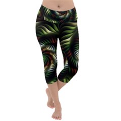 Fractal Christmas Colors Christmas Lightweight Velour Capri Yoga Leggings by Pakrebo