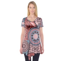 Print Short Sleeve Tunic  by Sobalvarro