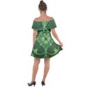 Fractal Green St Patrick S Day Off Shoulder Velour Dress View2