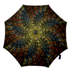 Fractal Spiral Colorful Geometry Hook Handle Umbrellas (large) by Pakrebo