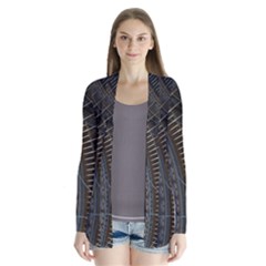 Fractal Spikes Gears Abstract Drape Collar Cardigan by Pakrebo