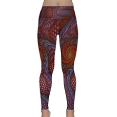 Fractal Red Fractal Art Digital Art Lightweight Velour Classic Yoga Leggings by Pakrebo