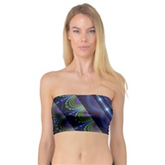 Fractal Blue Lines Colorful Bandeau Top by Pakrebo