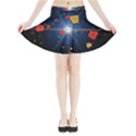 Technology Background Pattern Mini Flare Skirt View3