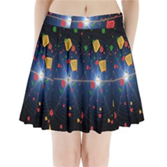 Technology Background Pattern Pleated Mini Skirt by Pakrebo