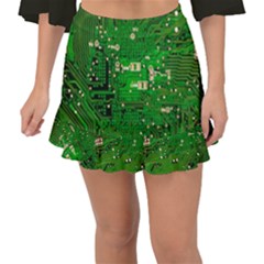 Background Green Board Business Fishtail Mini Chiffon Skirt by Pakrebo