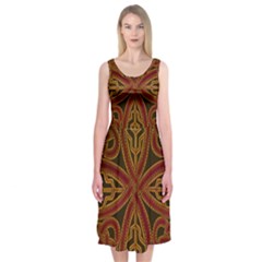 Celtic Spiritual Pattern Art Midi Sleeveless Dress by Pakrebo