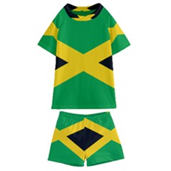 Jamaica Flag Kids  Swim Tee And Shorts Set by FlagGallery