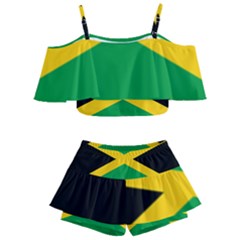 Jamaica Flag Kids  Off Shoulder Skirt Bikini by FlagGallery