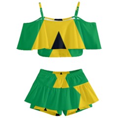 Jamaica Flag Kids  Off Shoulder Skirt Bikini by FlagGallery