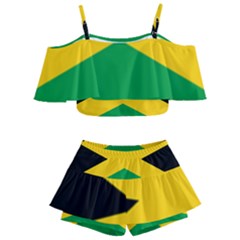 Jamaica Flag Kids  Off Shoulder Skirt Bikini by FlagGallery