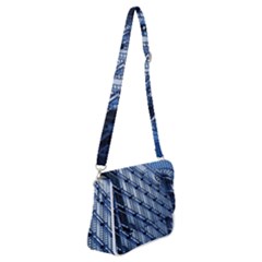 Abstract Architecture Azure Shoulder Bag With Back Zipper by Pakrebo