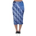 Abstract Architecture Azure Velvet Midi Pencil Skirt View2