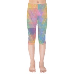 Triangle Pattern Mosaic Shape Kids  Capri Leggings  by Pakrebo