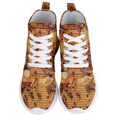 Bees Nature Animals Honeycomb Women s Lightweight High Top Sneakers by Pakrebo