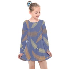 Background Non Seamless Pattern Kids  Long Sleeve Dress by Pakrebo