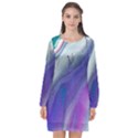 Color Acrylic Paint Art Painting Long Sleeve Chiffon Shift Dress  View1