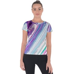 Color Acrylic Paint Art Painting Short Sleeve Sports Top  by Pakrebo