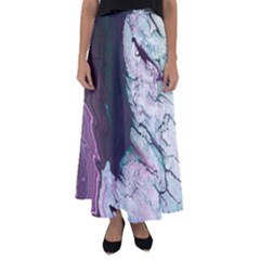 Color Acrylic Paint Art Painting Flared Maxi Skirt by Pakrebo