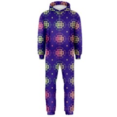 Flowers Pattern Ornament Symmetry Hooded Jumpsuit (men)  by Pakrebo