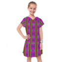 Love For The Fantasy Flowers With Happy Purple And Golden Joy Kids  Drop Waist Dress View1