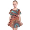 Fractal Spiral Abstract Design Kids  Smock Dress View1